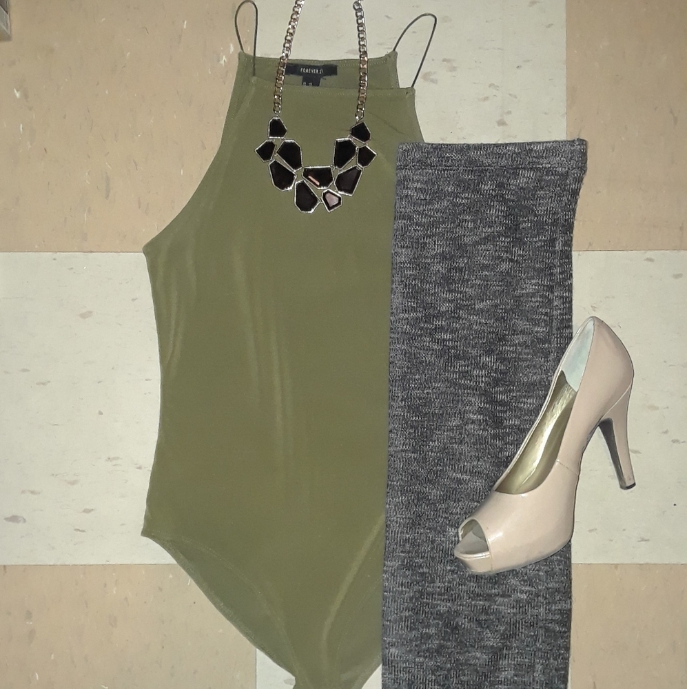 NWOT olive green bodysuit